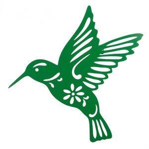 💚 NWT 16”h x 20”w GREEN METAL HUMMINGBIRD WALL ART - INDOOR OR OUTDOOR